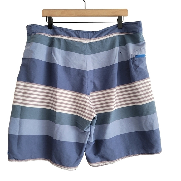 Patagonia Men 40 Blue Stripe Wavefarer Board Shorts Swim Trunks STY86580 - Picture 2 of 11